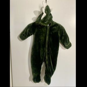 Baby dinosaur bunting suit